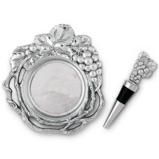 Grape Wine Coaster and Stopper Gift Set
