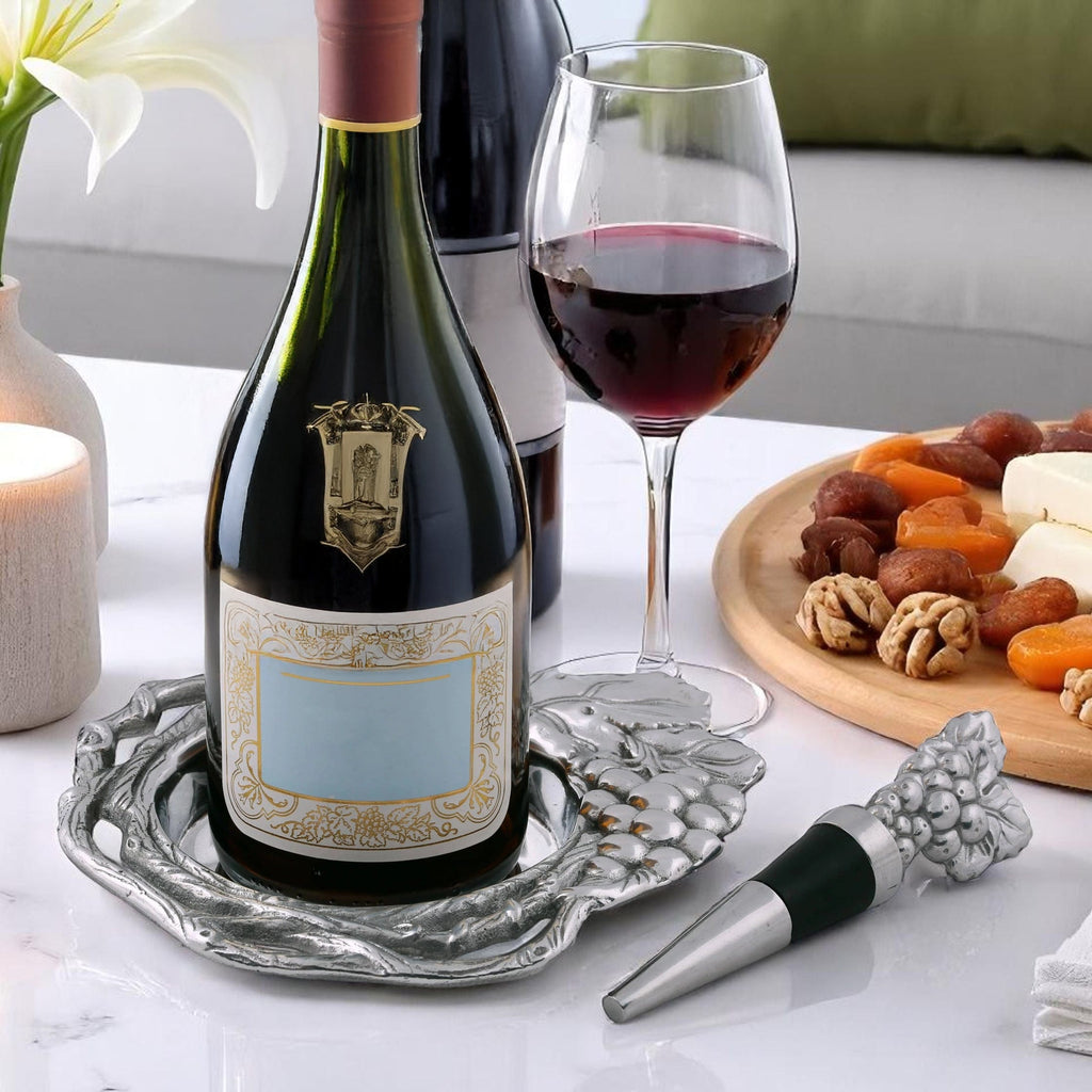 Grape Wine Coaster and Stopper Gift Set