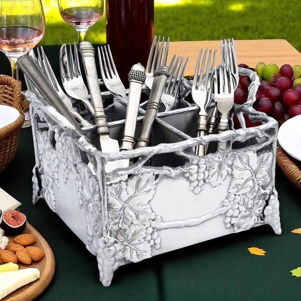 Grapevine Flatware Caddy Vineyard Table Accent