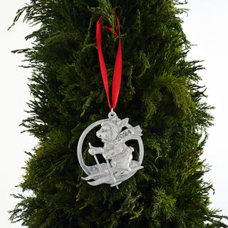 2024 Bunny Alpine Skiing Aluminum Ornament