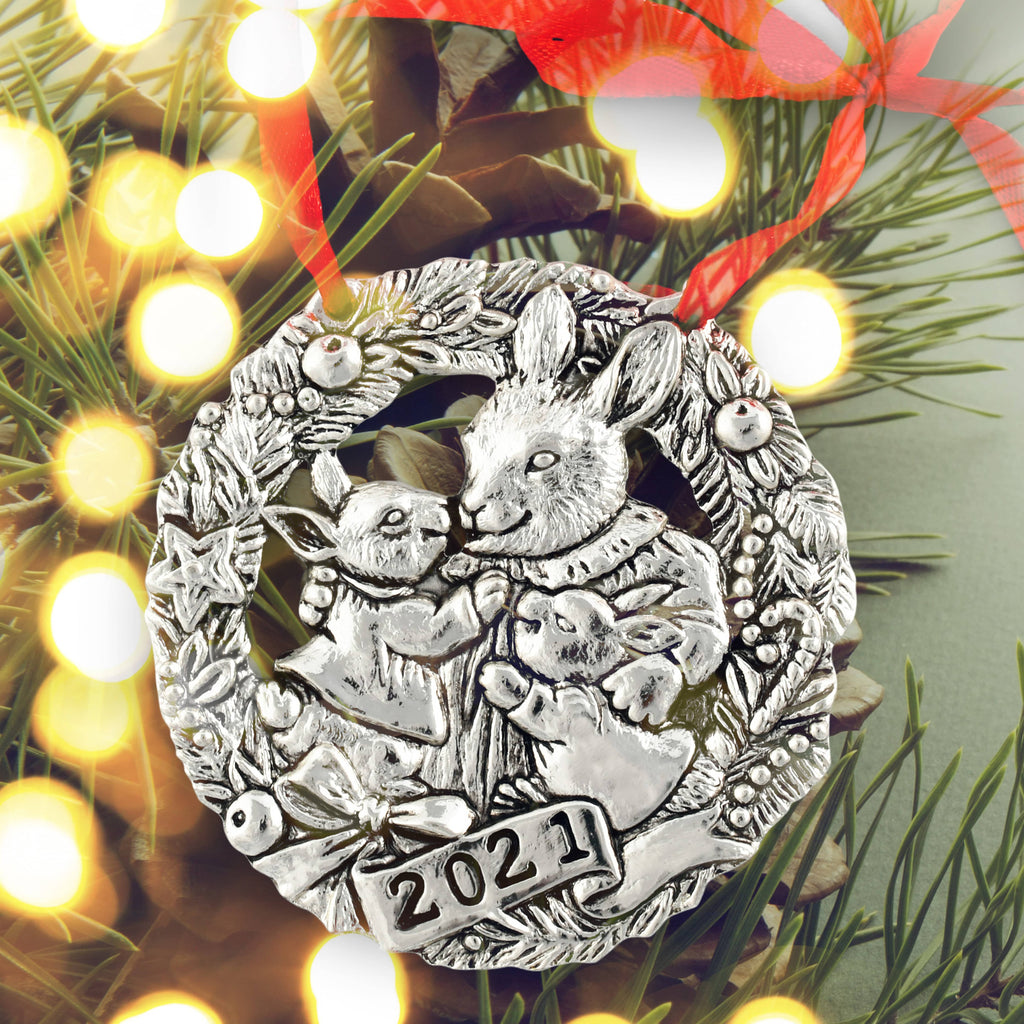 Bunny Annual All-Metal Christmas Ornament