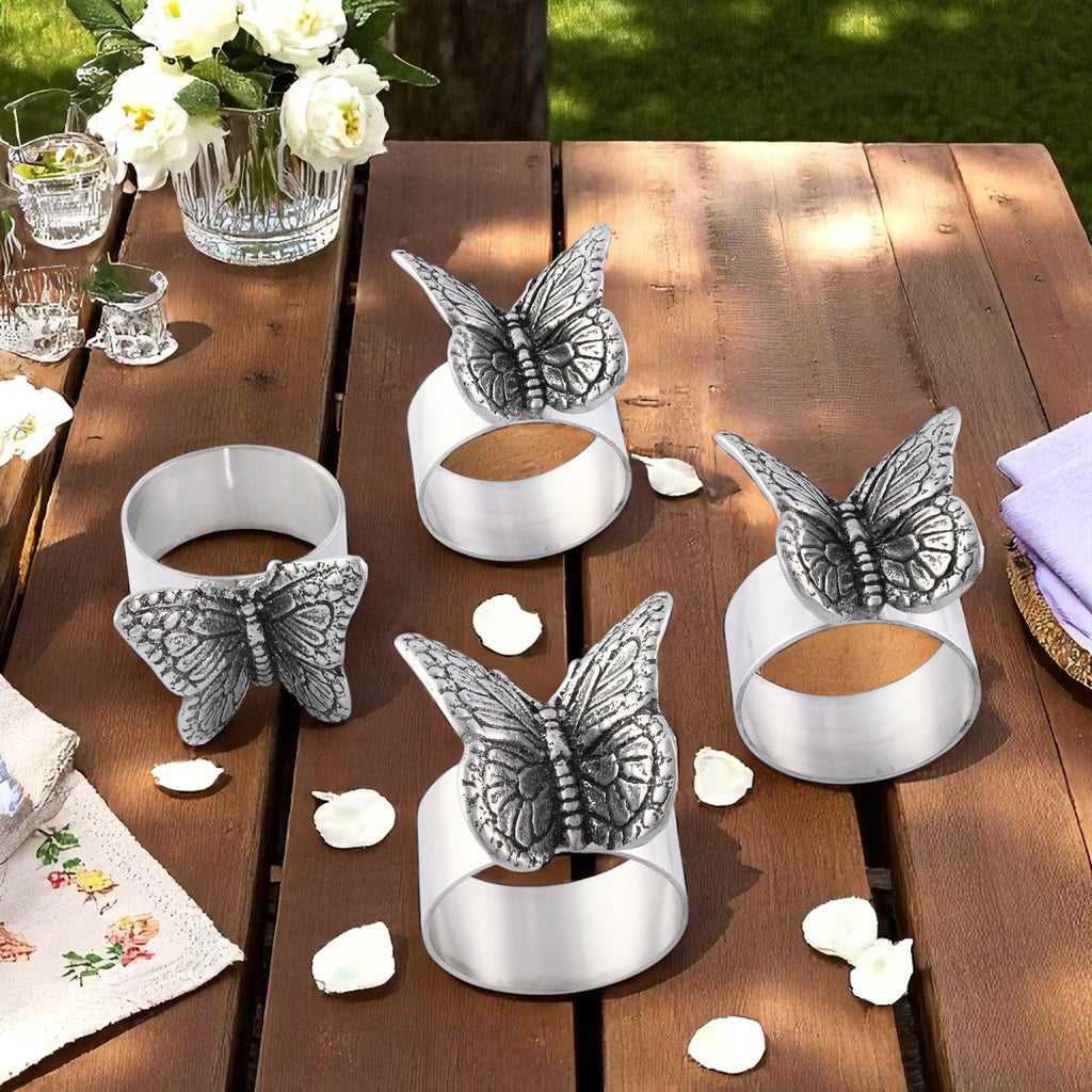 Butterfly Napkin Rings Set of 4