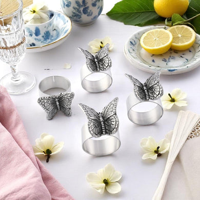 Butterfly Napkin Rings Set of 4
