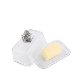 Magnolia Glass Butter Dish Table Accent