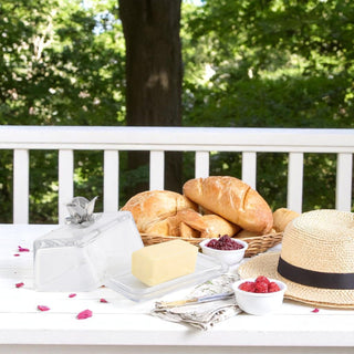 Magnolia Glass Butter Dish Table Accent