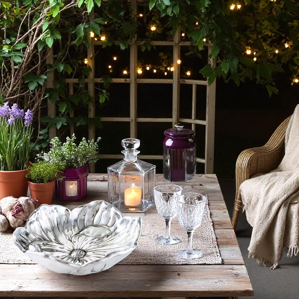 Magnolia 10 Inch Bowl Floral Table Accent