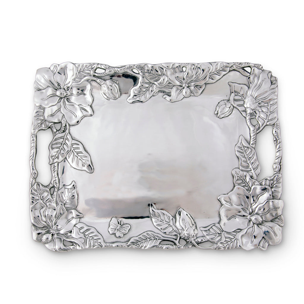 Magnolia Clutch Tray Floral Table Accent