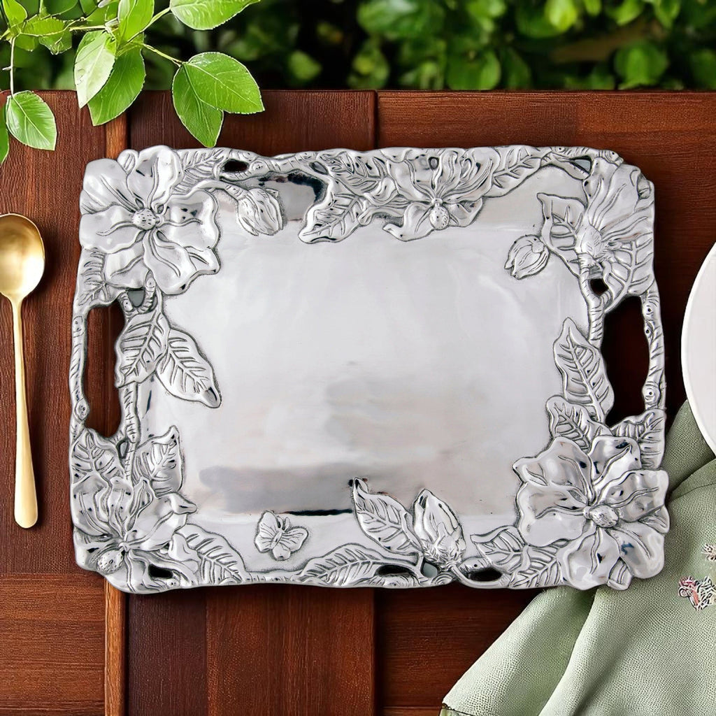 Magnolia Clutch Tray Floral Table Accent