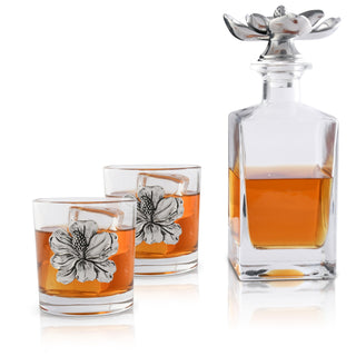 Magnolia Decanter Set with Coordinated Glasses