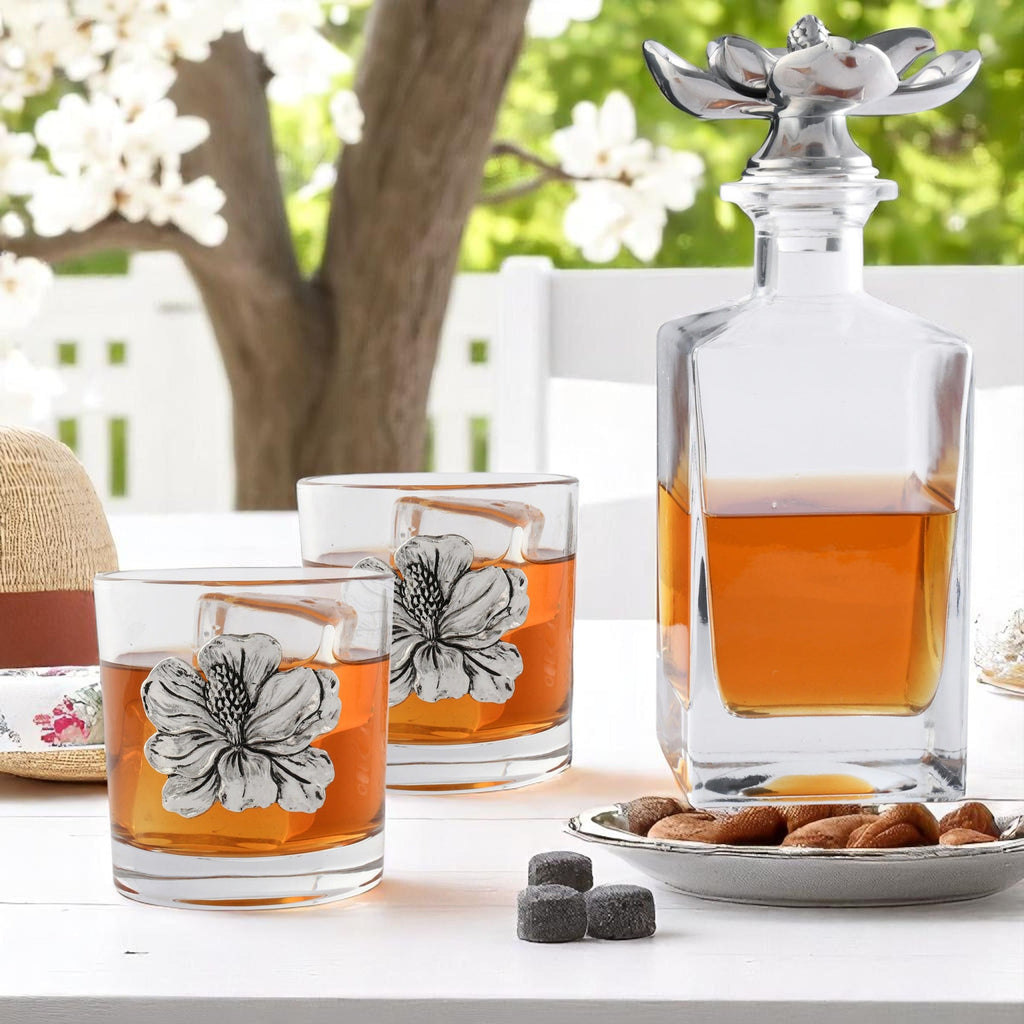 Magnolia Decanter Set with Coordinated Glasses