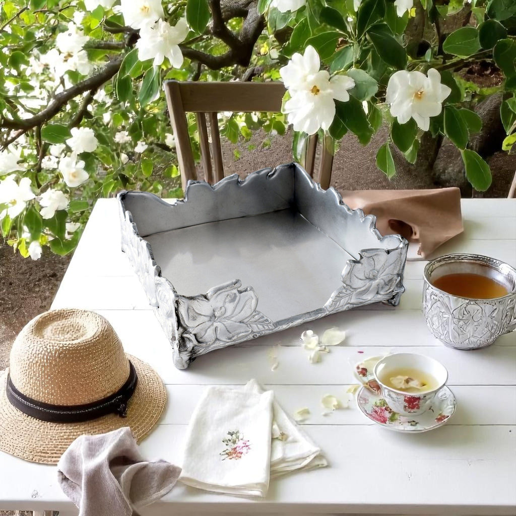 Magnolia Luncheon Napkin Box Decorative Holder