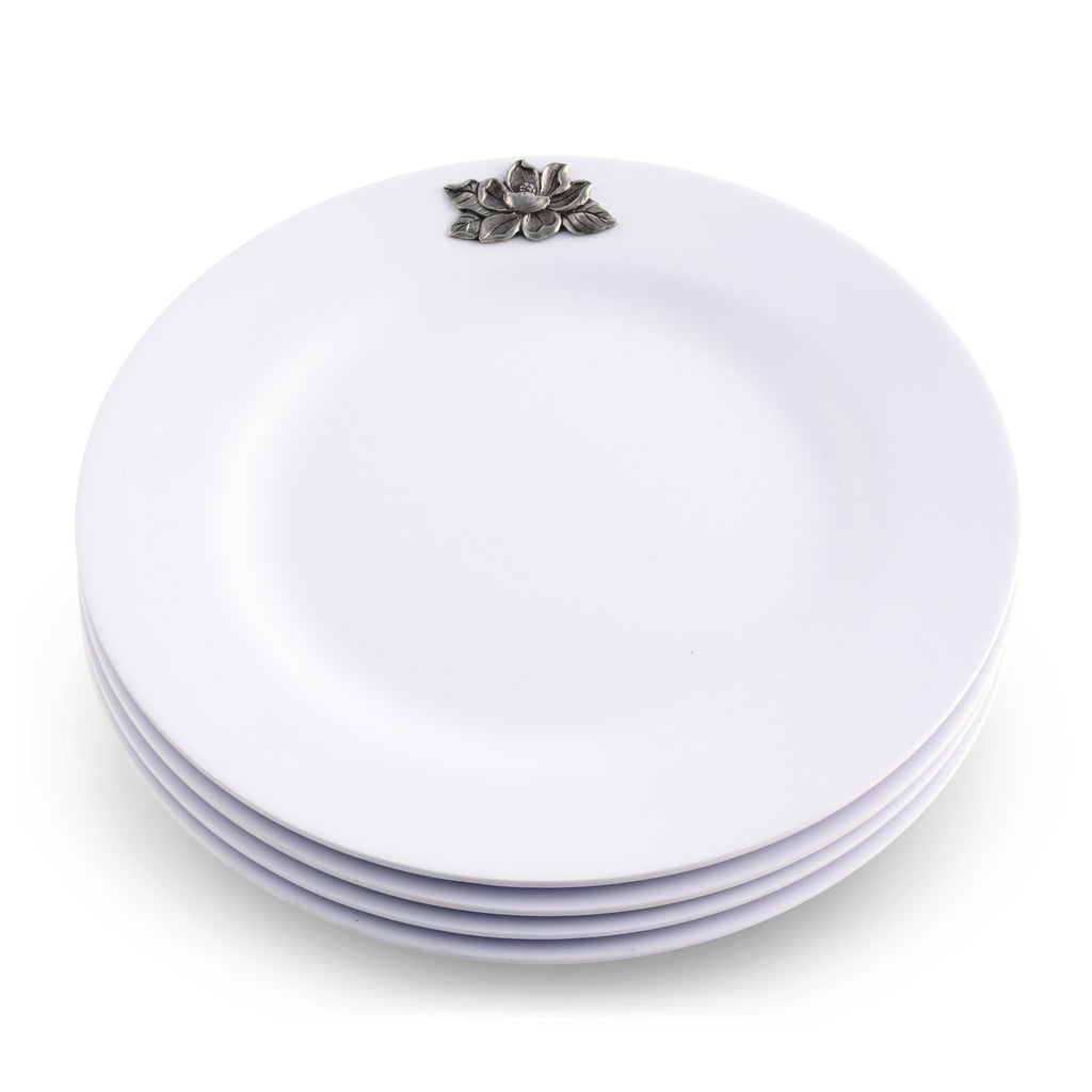 Magnolia Lunch Plates Set of 4 Floral Table Accent