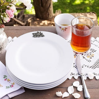 Magnolia Lunch Plates Set of 4 Floral Table Accent