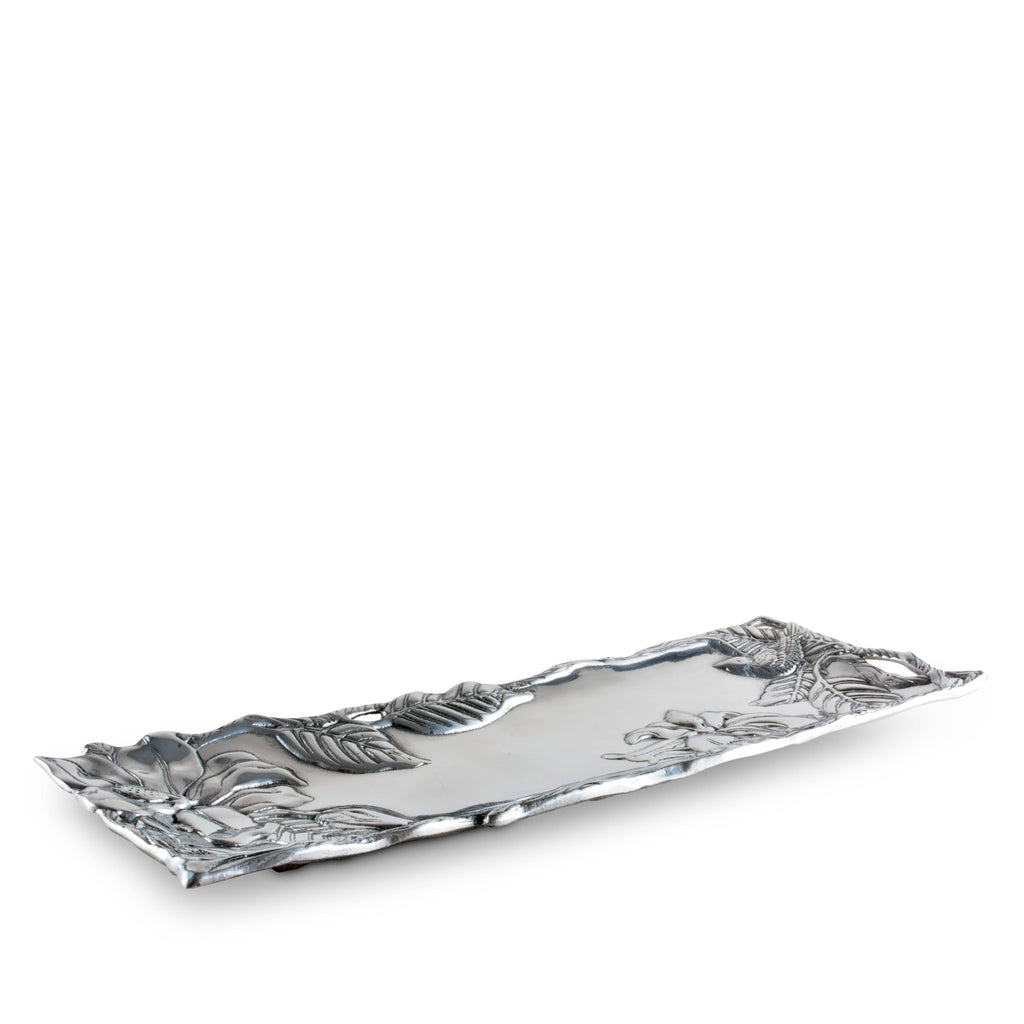 Magnolia Oblong Serving Tray Floral Accent