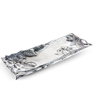 Magnolia Oblong Serving Tray Floral Accent