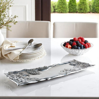 Magnolia Oblong Serving Tray Floral Accent