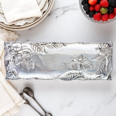 Magnolia Oblong Serving Tray Floral Accent