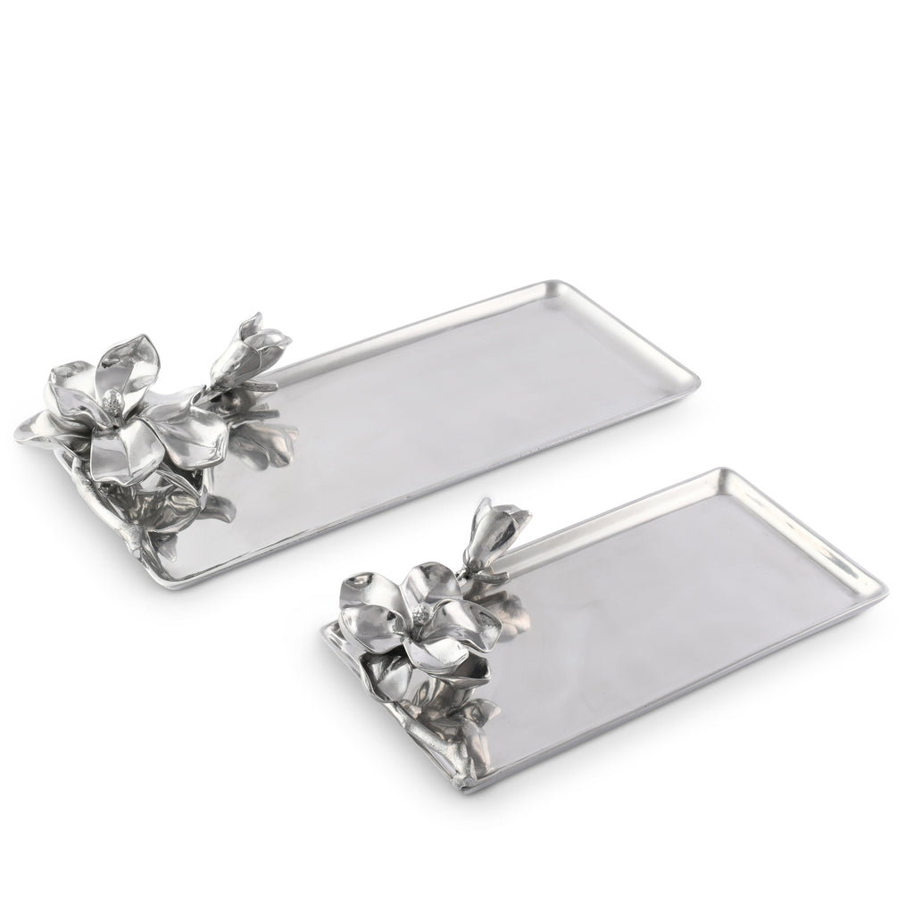 Magnolia Oblong Tray Floral Serving Accent