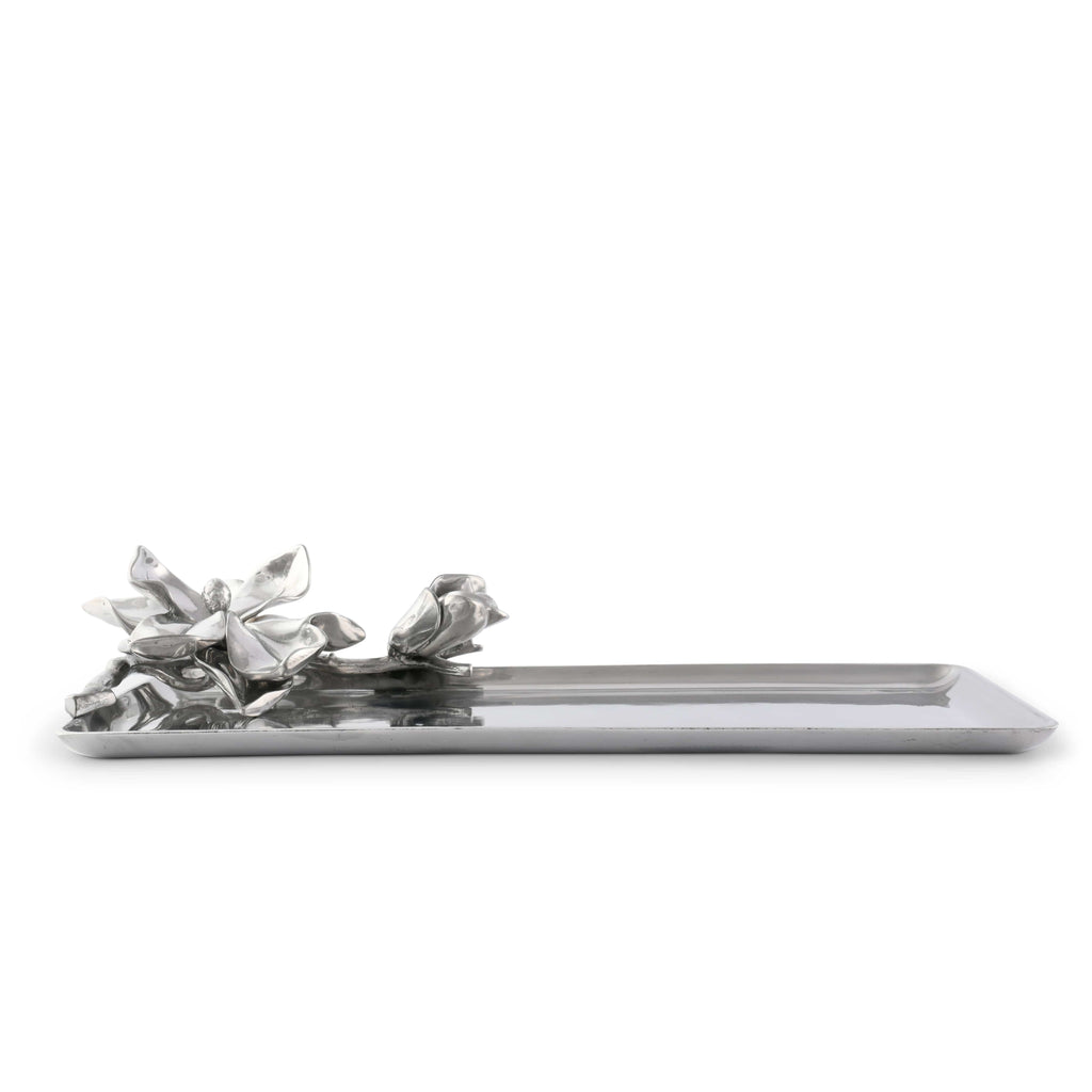 Magnolia Oblong Tray Floral Serving Accent
