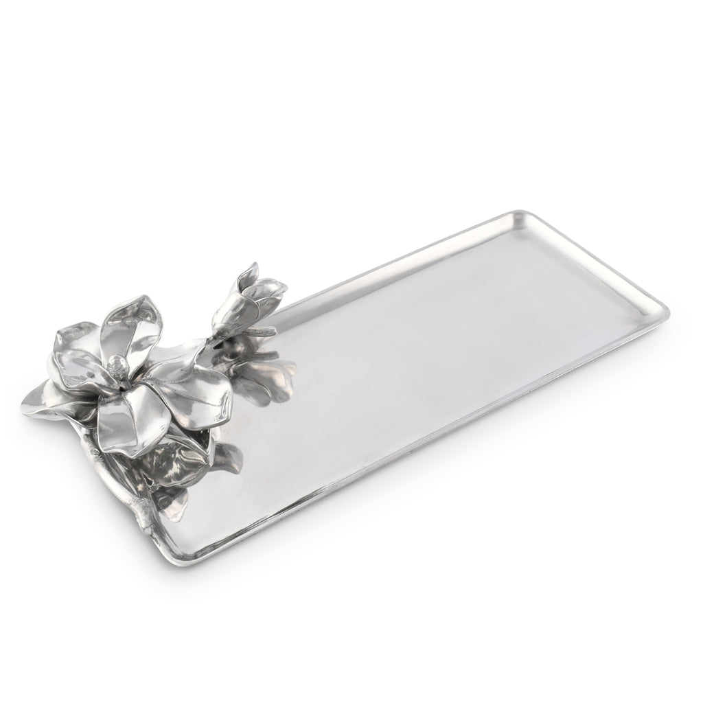 Magnolia Oblong Tray Floral Serving Accent