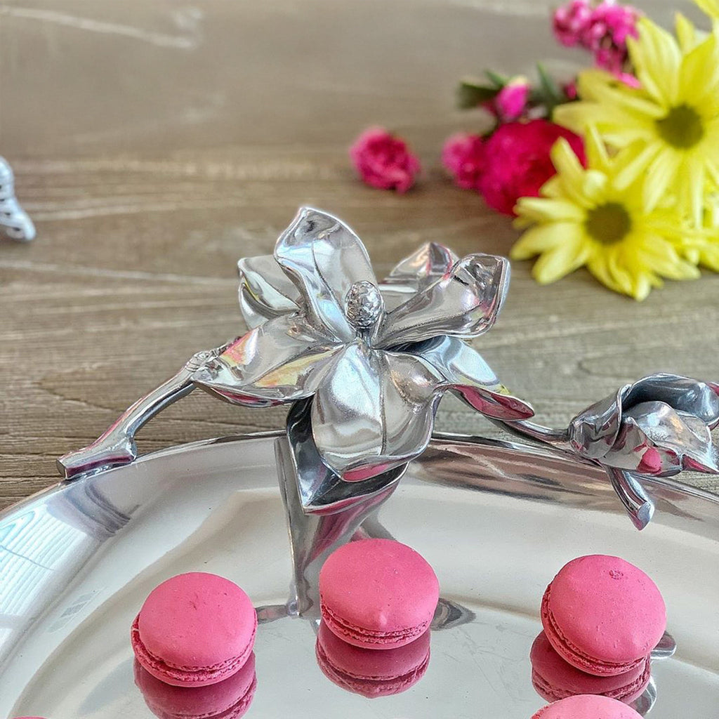 Magnolia Oval Platter Floral Serving Accent