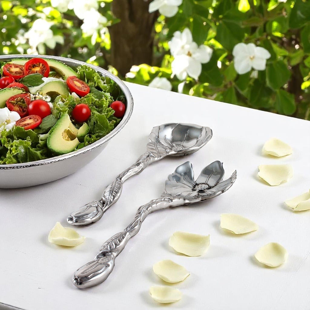 Magnolia Salad Serving Set Floral Table Accent