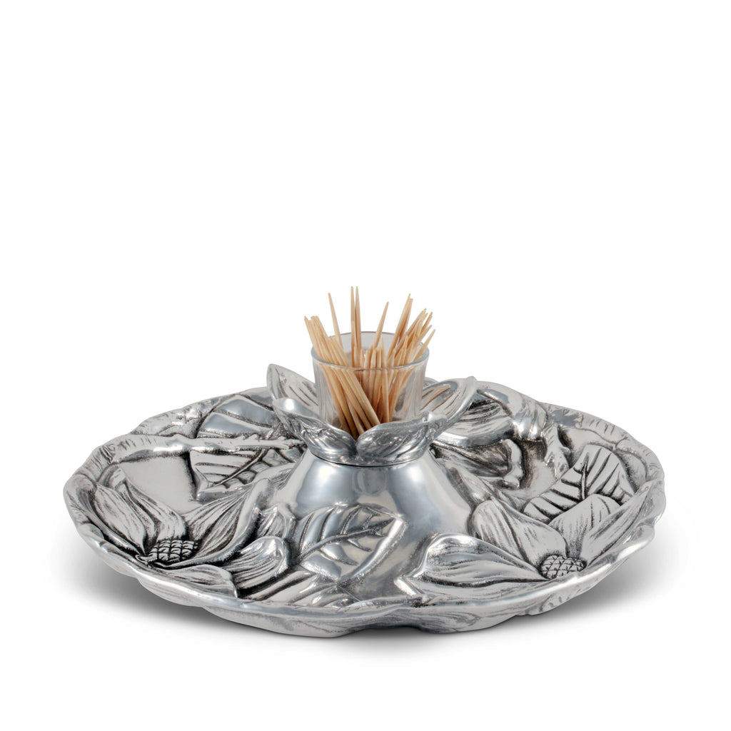 Magnolia Tidbit Tray Floral Table Accent