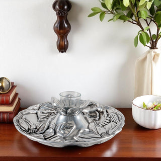 Magnolia Tidbit Tray Floral Table Accent