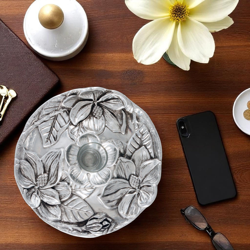 Magnolia Tidbit Tray Floral Table Accent