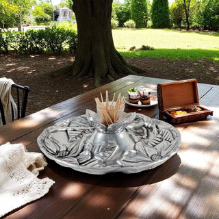 Magnolia Tidbit Tray Floral Table Accent