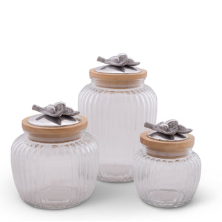 Olive Knob Glass Canisters | Sculptural Kitchen Storage