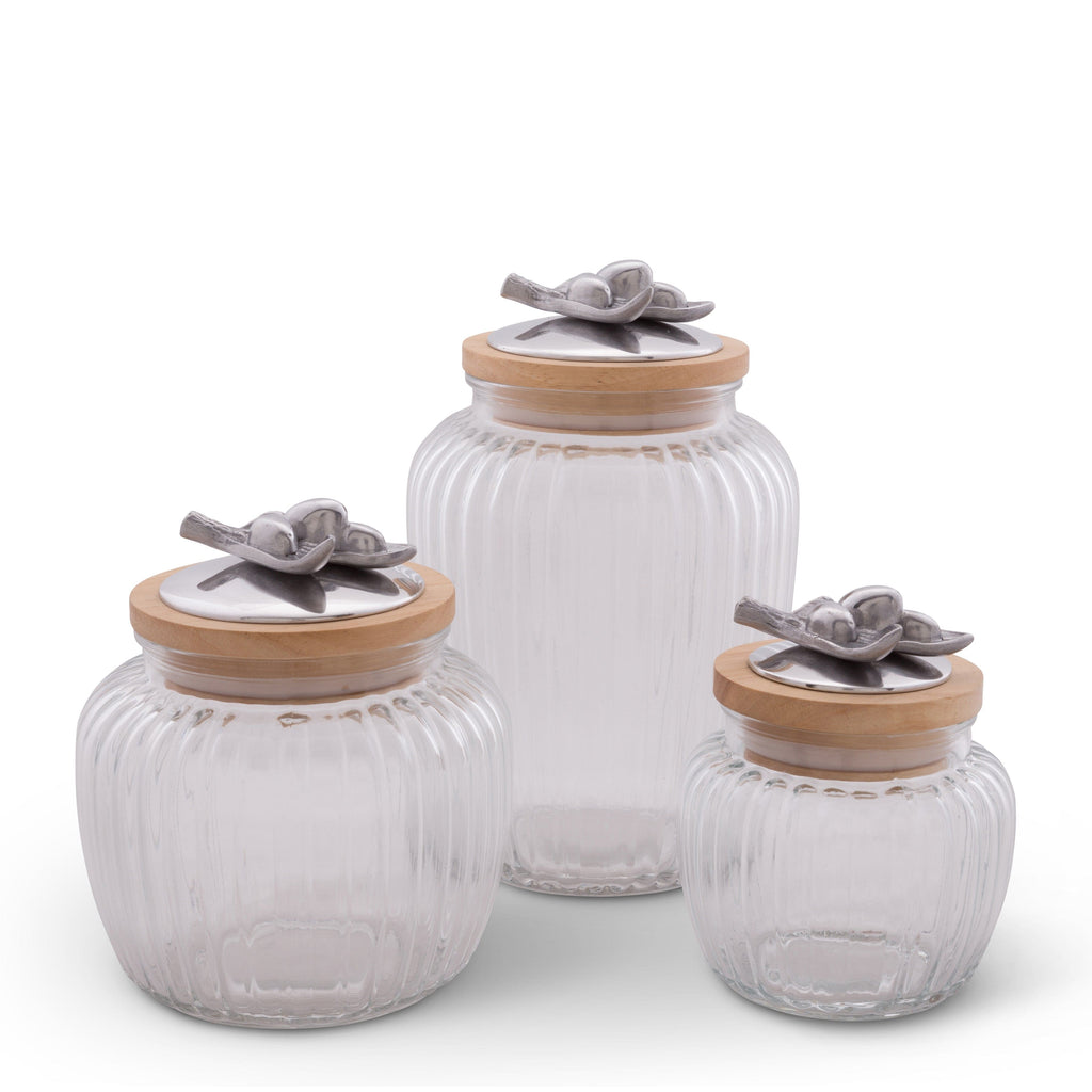 Olive Knob Glass Canisters | Sculptural Kitchen Storage