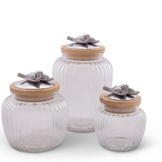 Olive Knob Glass Canisters | Sculptural Kitchen Storage
