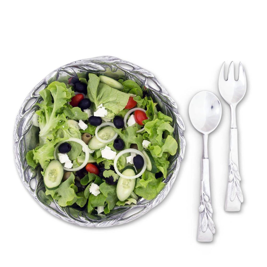 Olive Salad Bowl with Serveware set | Elegant Table Accent