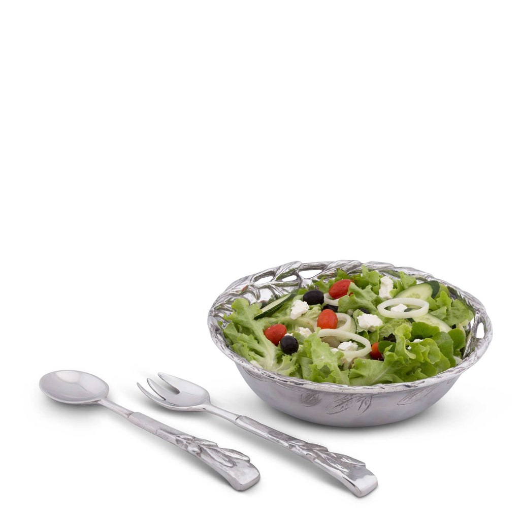 Olive Salad Bowl with Serveware set | Elegant Table Accent