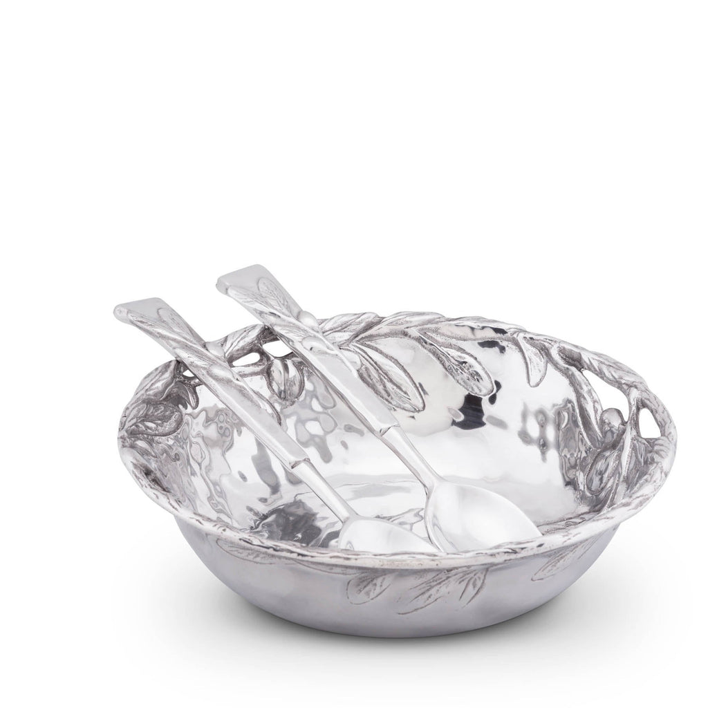 Olive Salad Bowl with Serveware set | Elegant Table Accent