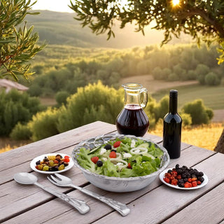 Olive Salad Bowl with Serveware set | Elegant Table Accent