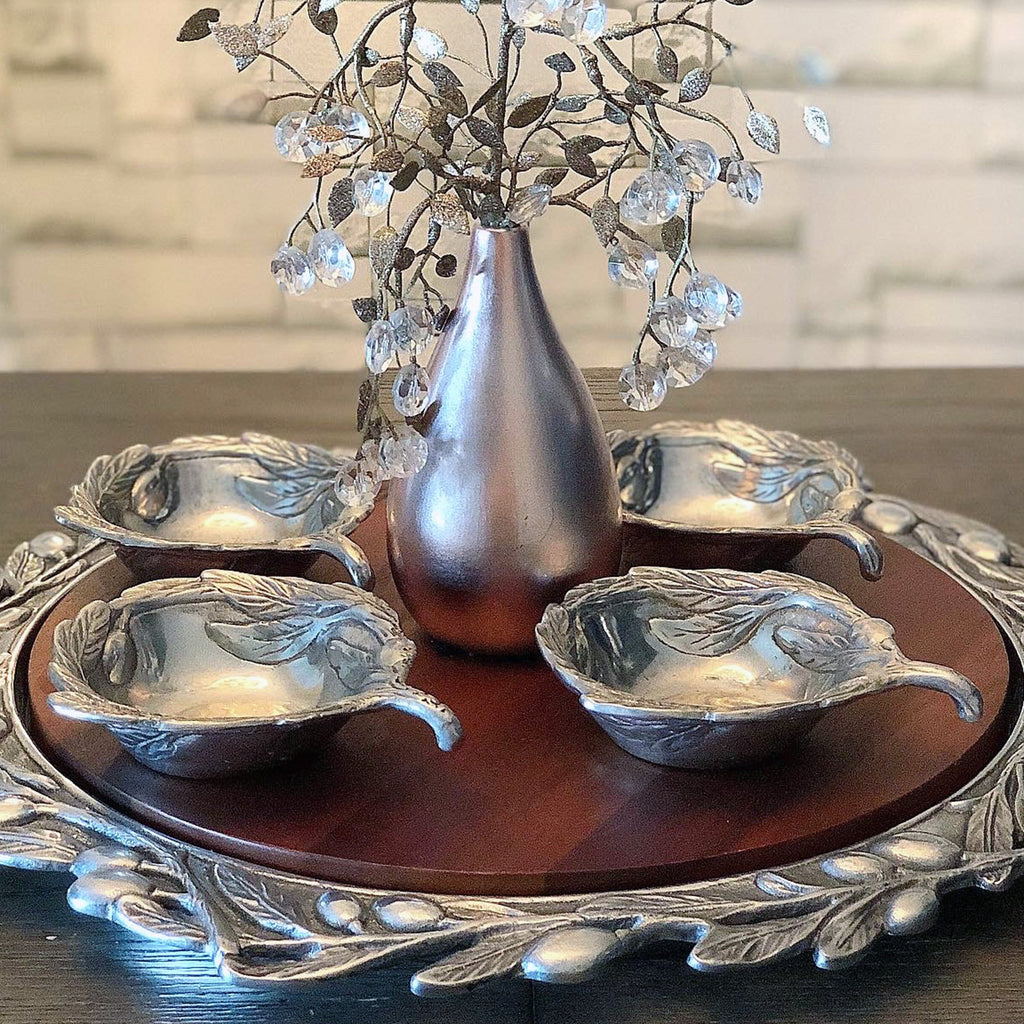 Olive Oil & Vinegar Bowl | Sculptural Table Accent