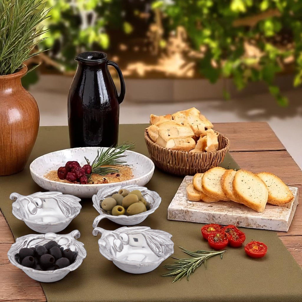 Olive Oil & Vinegar Bowl | Sculptural Table Accent