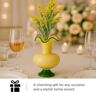Verdant Bloom Hand-Blown Glass Flower Vase  Décor - 11
