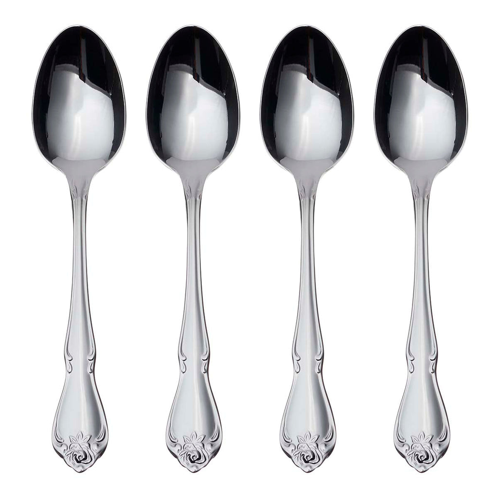 Oneida True Rose Teaspoons, Set of 4, 18/0 stainless steel