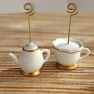 Tea Time Whimsy Place Card Holders – Teacup & Teapot Set of 6