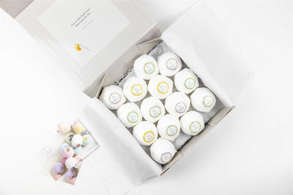 Bath Bombs Gift Box Set of 14 – 100% Natural Relaxing Bath Bombs for Spa & Home