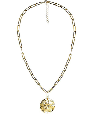 Beach Tag Charm Necklace – 18k Gold Plated