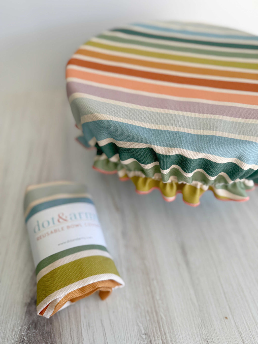 Elegant Reusable Bowl Cover – Beach Chair Stripe Cotton Kitchen Cover