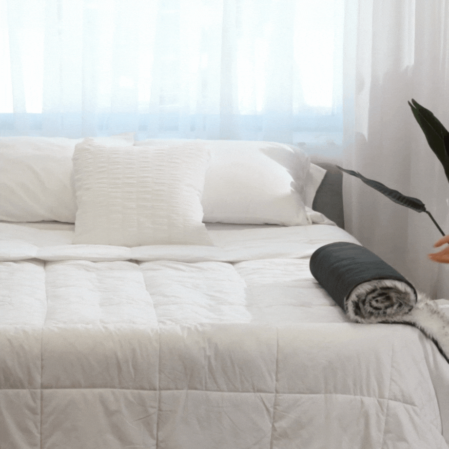PupProtector™ Waterproof Faux Fur Bed Runner – White with Brown Accents