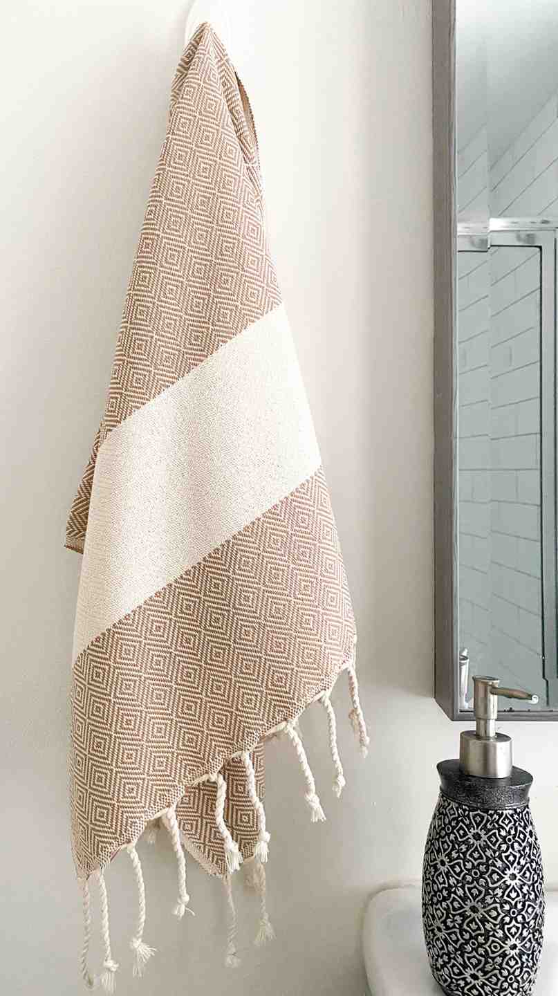 Diamond Hand Towel | Oversized Cotton Diamond Weave Towel