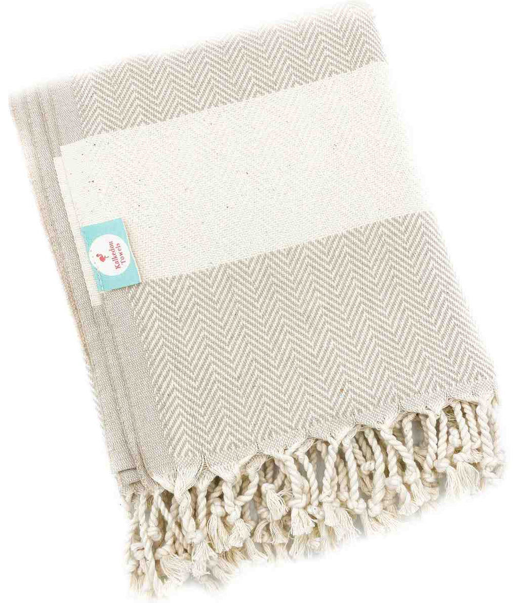 Herringbone Turkish Towel | Oversized Sand-Resistant Cotton Towel