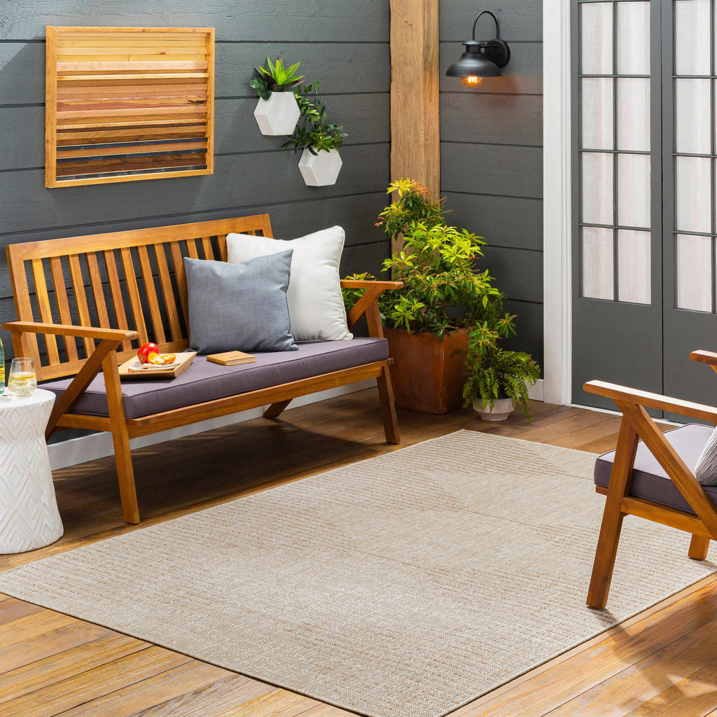 Stephan Beige Outdoor Rug – Durable Neutral Patio Carpet for Outdoors