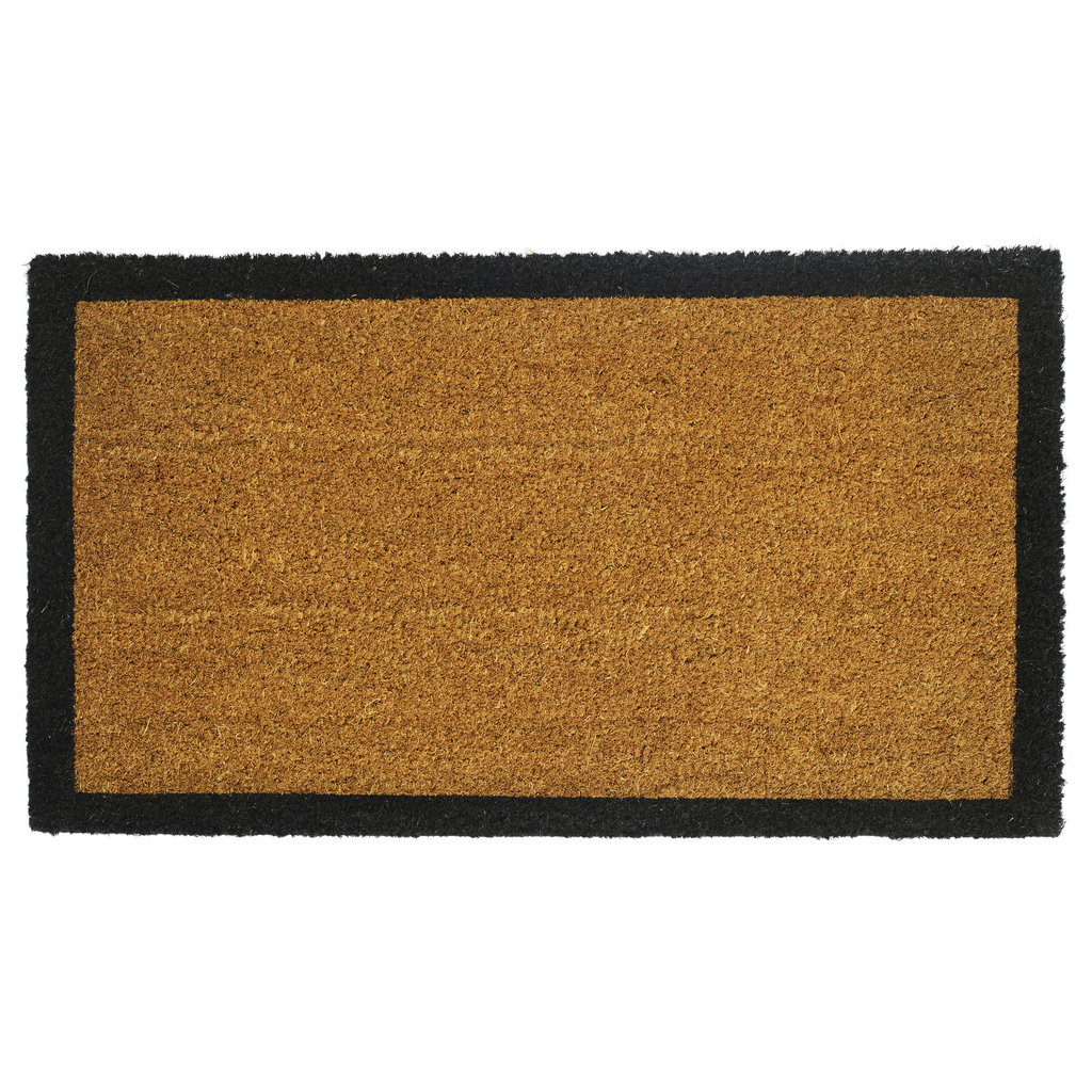 Black Border Natural Coir Doormat